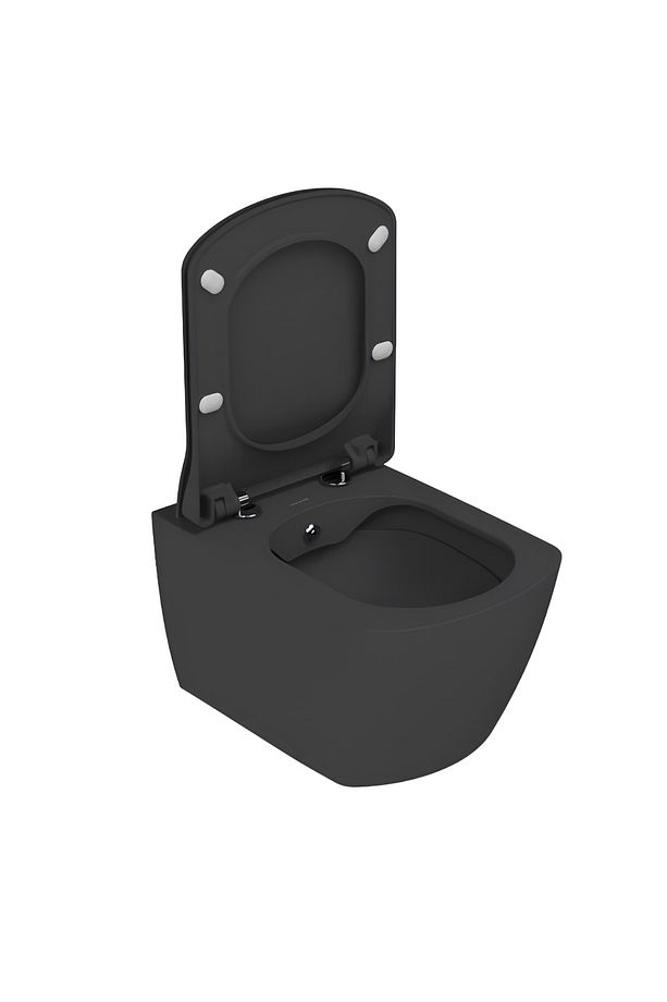 Elegant Mat Antrasit Asma Klozet, Elegant Duroplast Yavaş Kapak - 4
