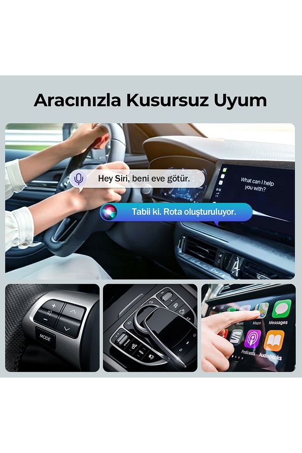 Duo Araç İçi Kablosuz CarPlay ve Android Auto Adaptörü | Apple iOS ve Android Cihazlarla Uyumlu - 6