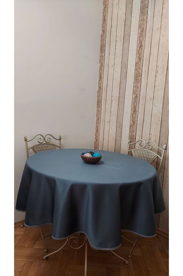 Lüks Fonluk Kumaştan Mamul,dertsiz,fiskos,yemek Masası Örtüsü .çap 150 Cm. - 4