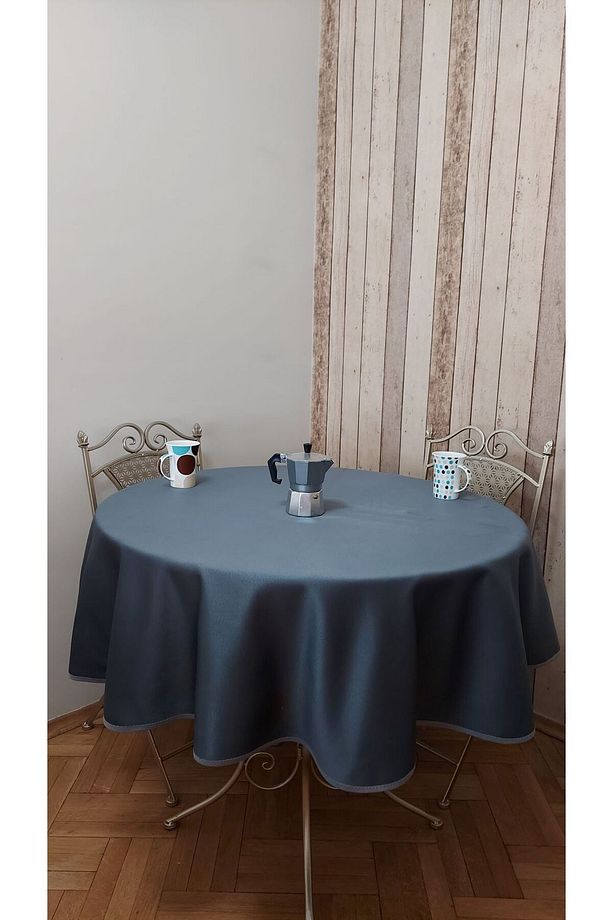 Lüks Fonluk Kumaştan Mamul,dertsiz,fiskos,yemek Masası Örtüsü .çap 150 Cm. - 6