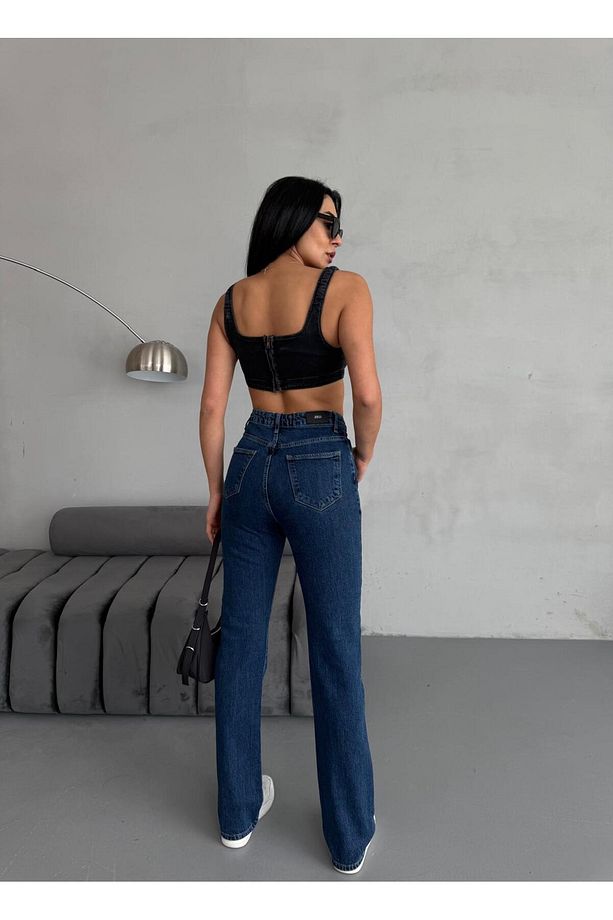DARK BLUE STRAİGHT BORU PAÇA JEAN - 7