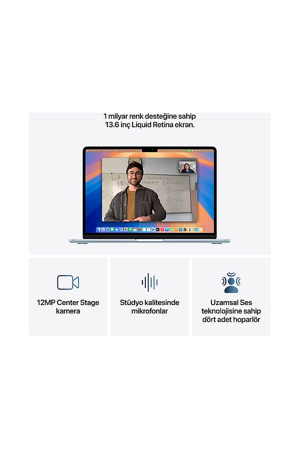 MC6T4TU/A/MacBook Air/Apple M4 İşlemci (10 Çekirdek CPU-8 Çekirdek GPU)/16GB RAM/256GB SSD/13. - 4