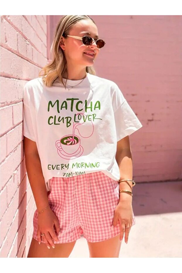 Popular Trend Matcha Printed Women's Oversize Tshirt