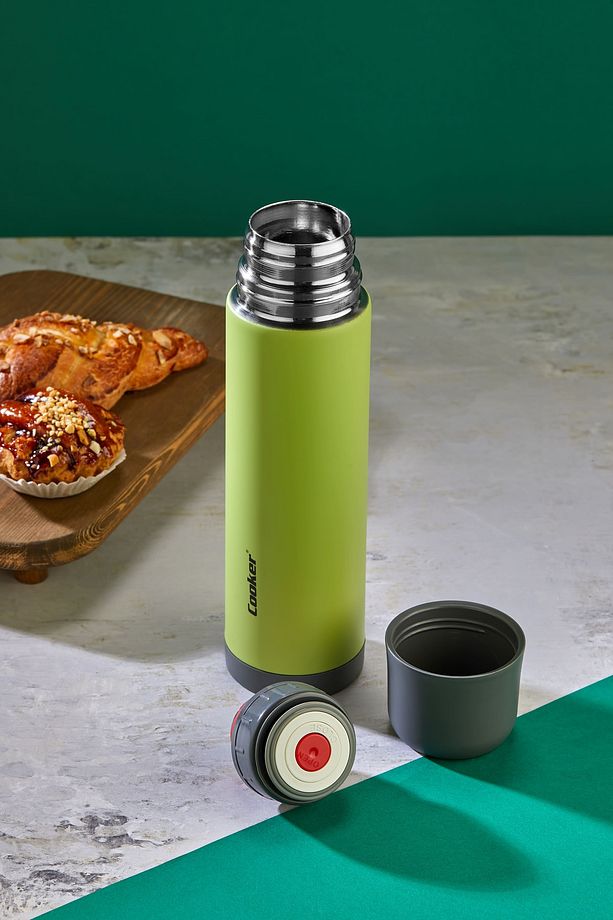 750ml Çift Kat Paslanmaz Çelik Termos – Sızdırmaz, Çift Kapak Sistemi, 12 Saat Sıcak 24 Saat Soğuk - 3