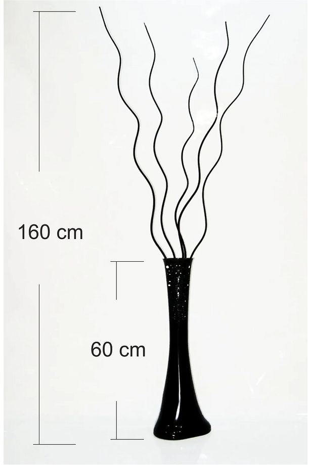 Sadece 5 Adet Uzun 160 cm Kıvrımlı Dalgalı Helisel Mat Siyah Ahşap Çiçek Dalı Dal - 2