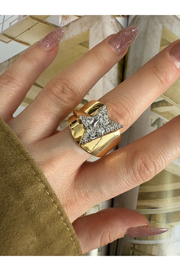 Vip Series - Large Star Zircon Stone Women's Ring with Adjustable Bottom