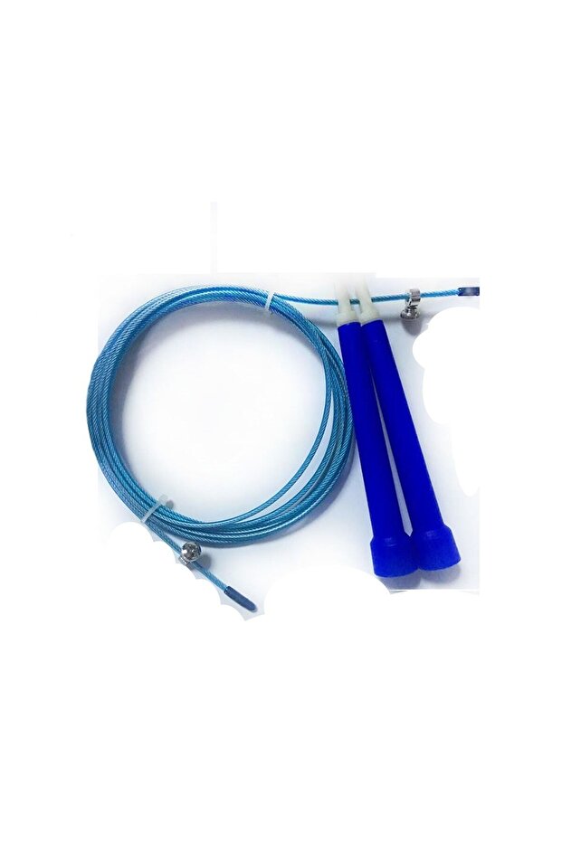 حبل قفز أنبوبي PVC أزرق قابل للتعديل بطول 3 أمتار
