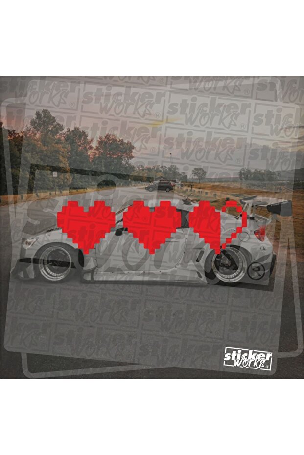 ملصق قلب منقوش بكسل - 1