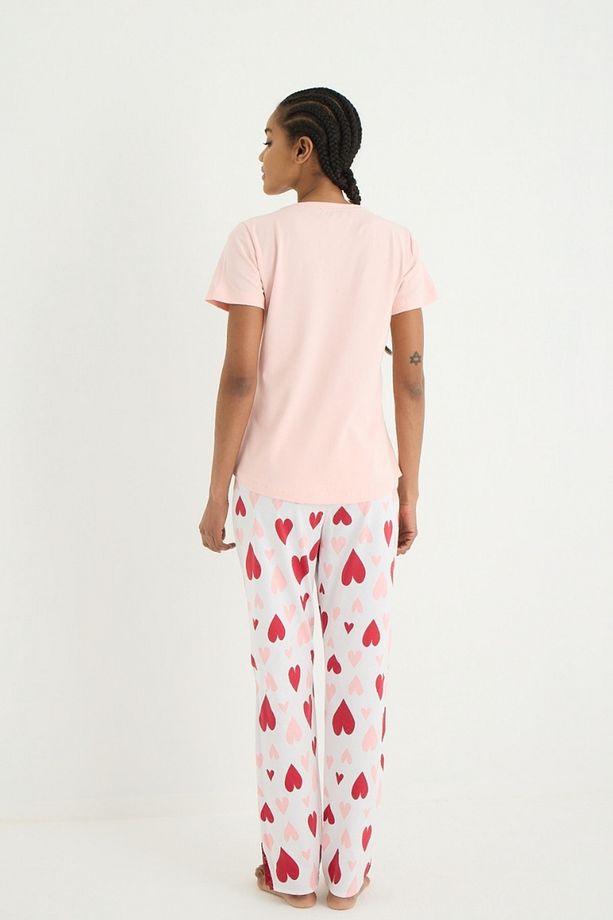 Kalp Desenli Pijama Takımı - 4