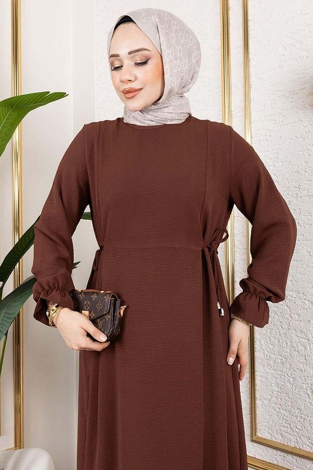 Yanları Bağcıklı Elbise - 2