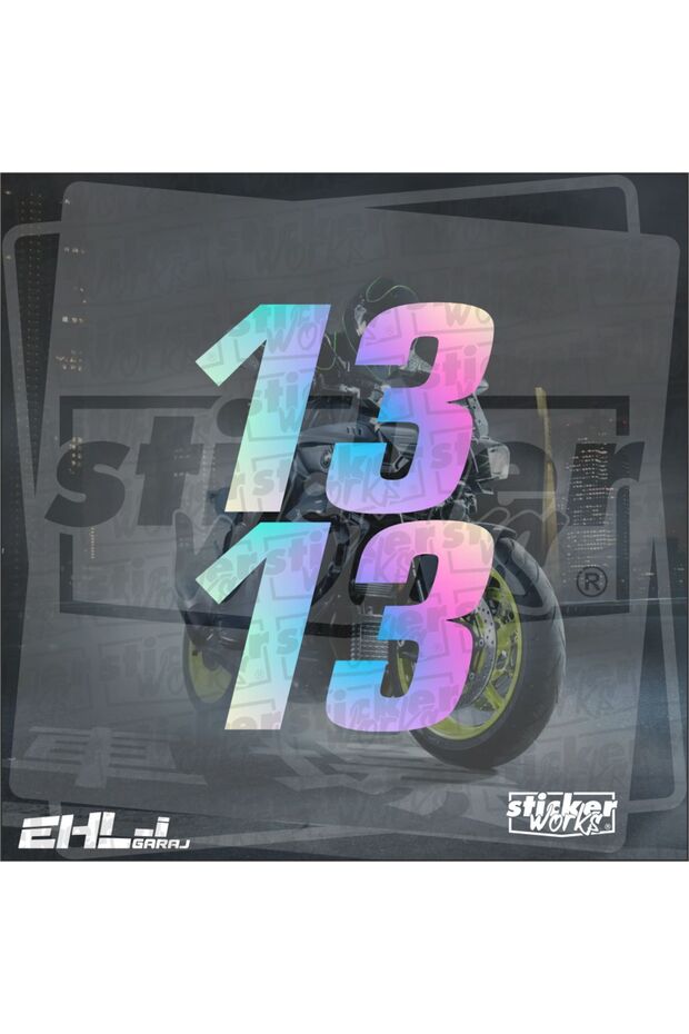 2 Pieces of Number 13 Motor Sticker