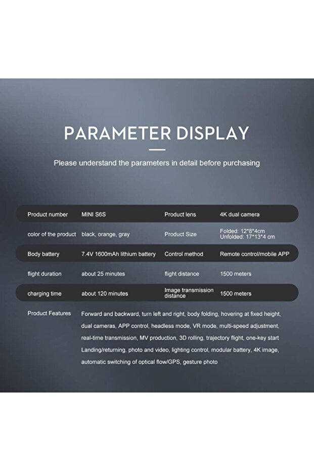 S6S Mini Drone GPS SİYAH - 5
