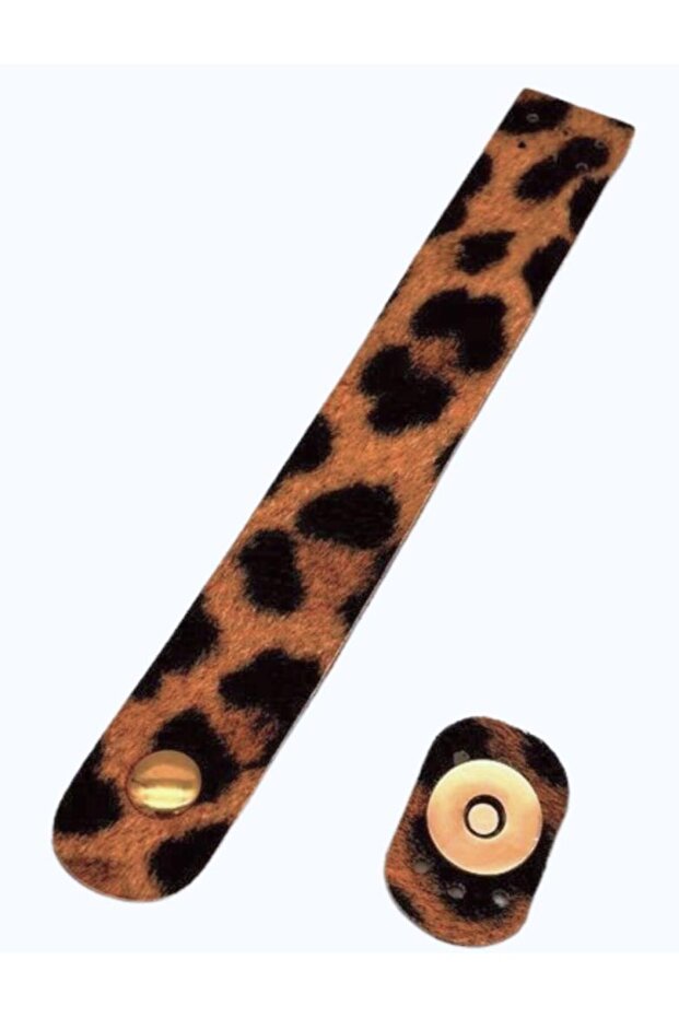 Leopard Leather Angel Bag 18X2.3 cm with Light Gold Metal