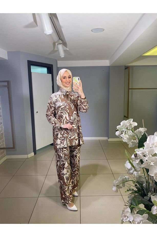 Marwa by moodbasic PULPAYETLİ DESENLİ TAKIM - 1