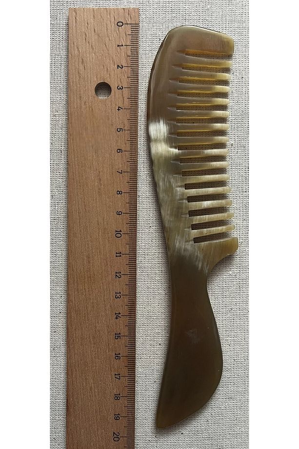Sığır Boynuzu Doğal Kemik Tarak Seyrek Dişli Kıvırcık Saçlar için Hakiki KT-153 - 20 CM - 6