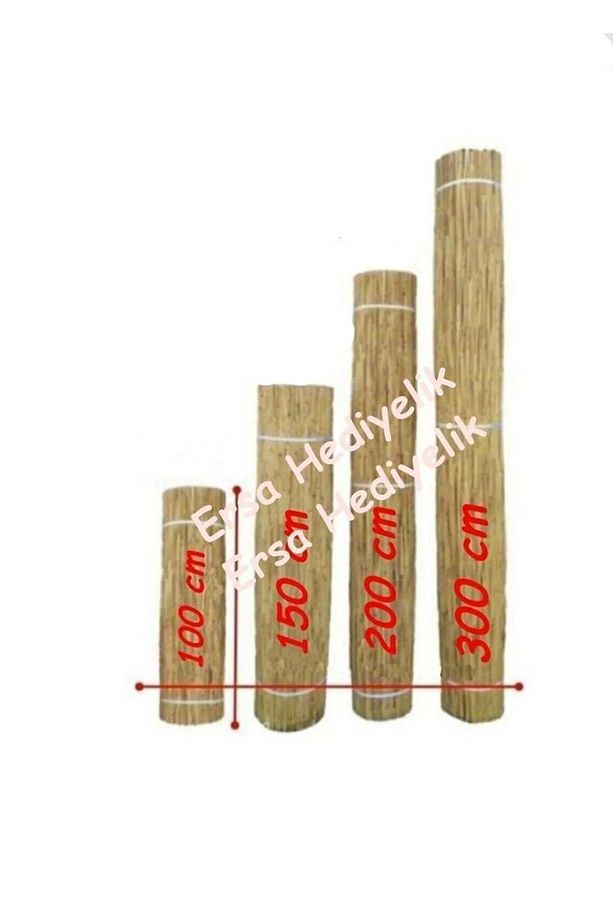 Kamış Çit Bambu Çit Hasır Çit 1,5 X 2,5 Metre Yükseklik 1,5 Metre En 2,5 Metre Misina Kamış Gölgelik - 1