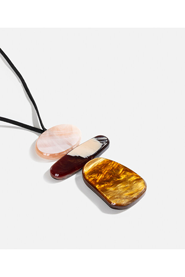 Karma taşlı ip kolye - 3