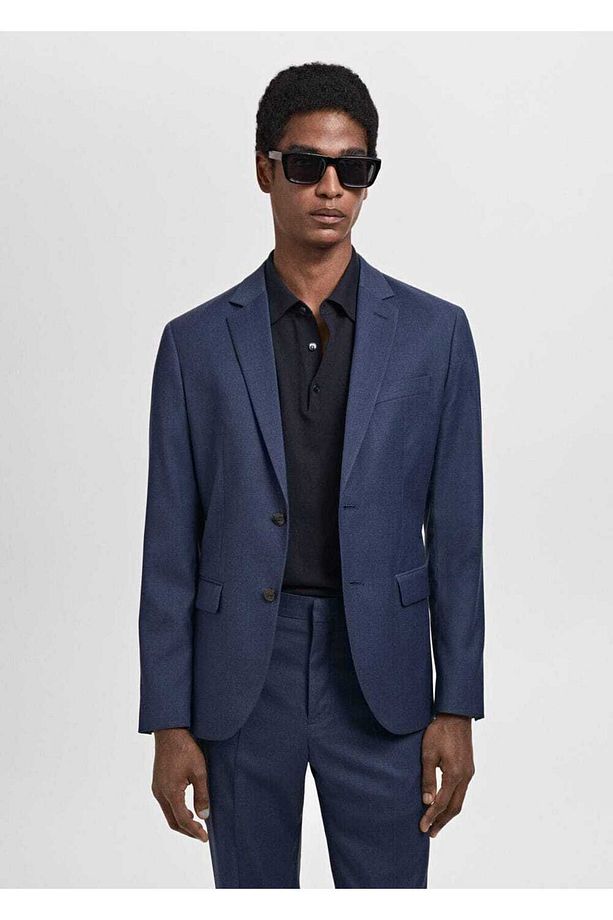 Regular kesimli mikro dokuma blazer ceket - 1