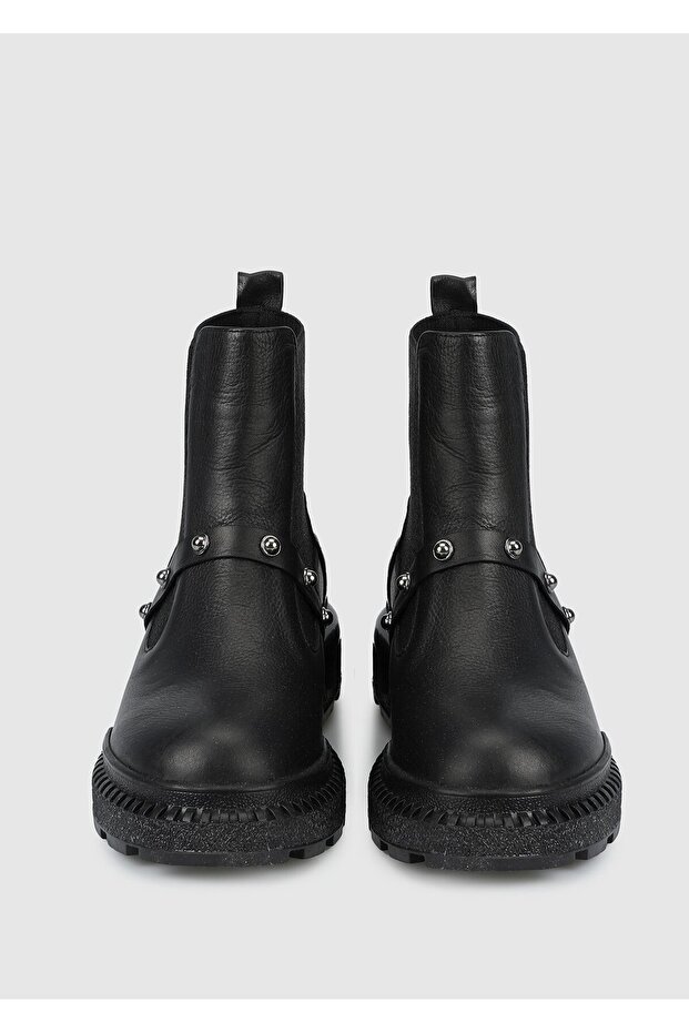 Siyah Deri Kadın Bot - 3