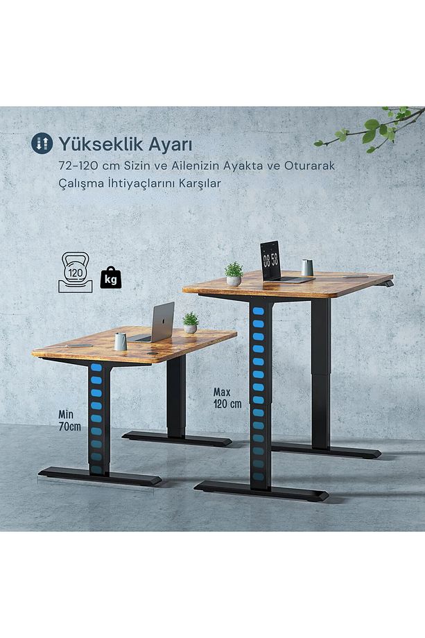 Yükseklik Ayarlanabilir Masa Ayağı  Çift Motorlu Mobil Kontrol Tablasız- Siyah - 2
