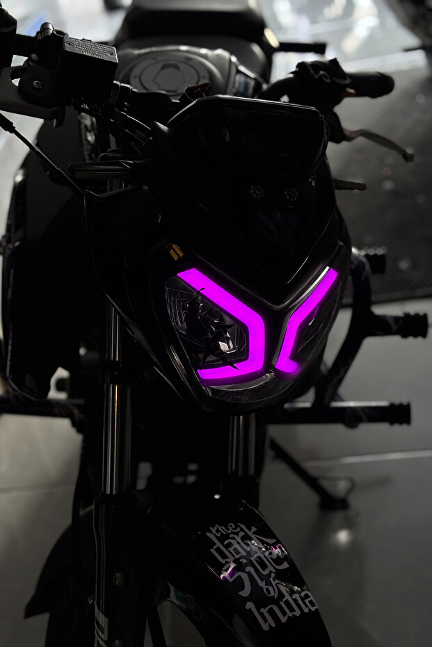 Purple Color Headlight Film Headlamp Design Sticker Label for Tvs Raider Daytime Led