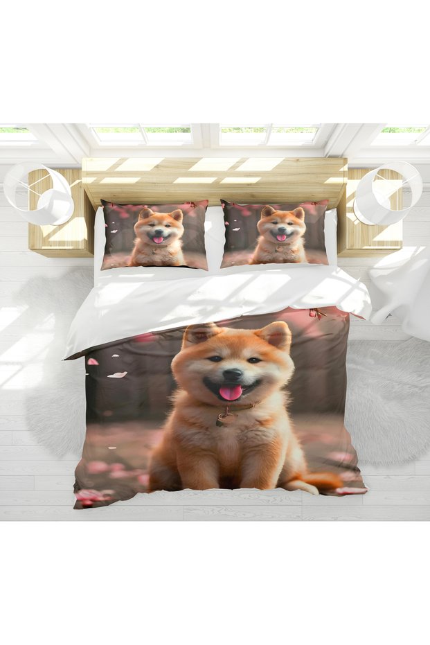 Cute Dog 3D Digital Printed Double Duvet Cover Set Cute Dog Adult Duvet Cover Set