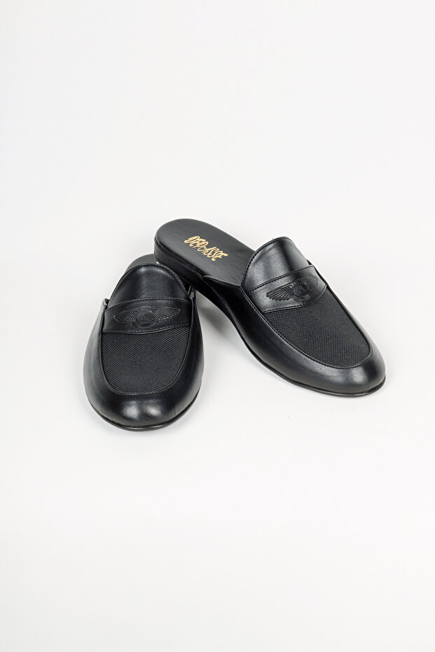 Black Men's Slippers Guest House Dowry and Groom Slippers