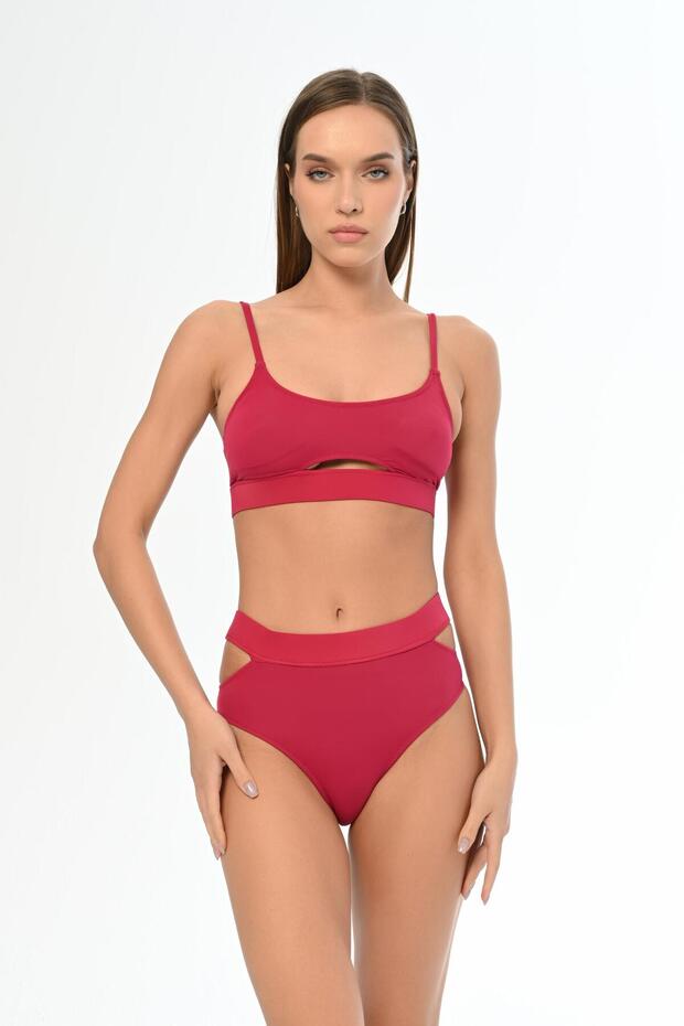 Aquaviva Women's Cherry Adjustable Strap Theodora Low-Cut Bikini Set