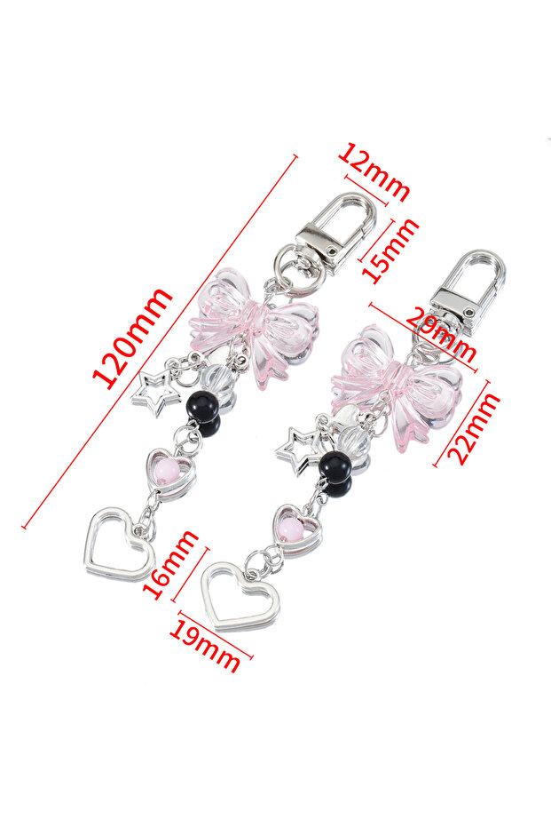 Style01 Y2K Phone Charm Bow Heart Star Keychain Pendant Kawaii Bag Goth Chain Cute Accessory