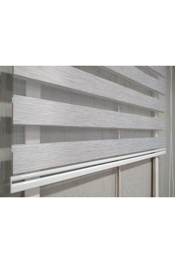 Soft Bamboo Gri Zebra Perde ( Düz ) - 4