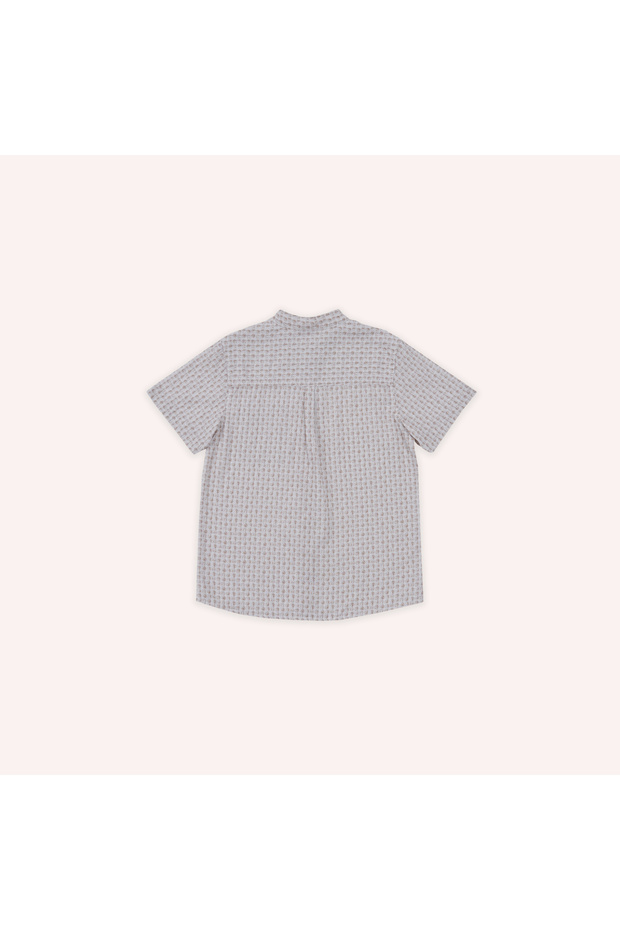Boy's Patterned Brown Shirt - 3