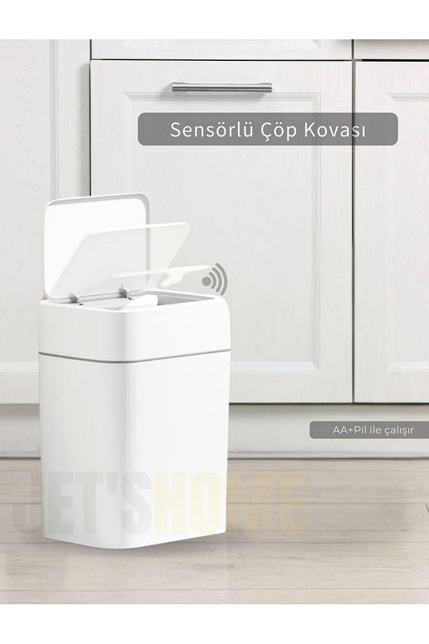 Sensörlü Çöp Kovası Pilli Çöp Kutusu Hareket Algılıyıcı Banyo Mutfak Çöp Atık Kutusu - 3