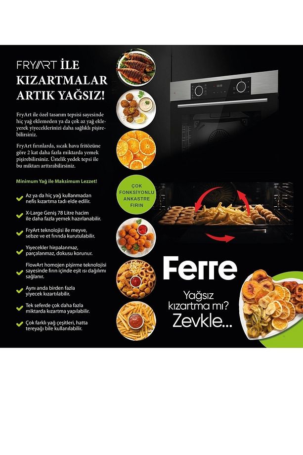 FRYART HAVA FRİTOZÜ SİYAH ANKASTRE SET (XE63MI+ED035+D063) - 7
