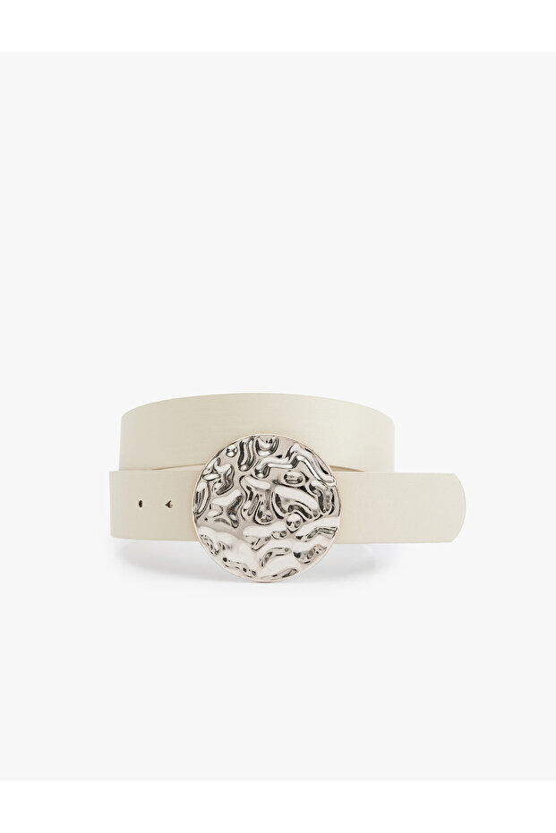 Belt Faux Leather Metal Buckle