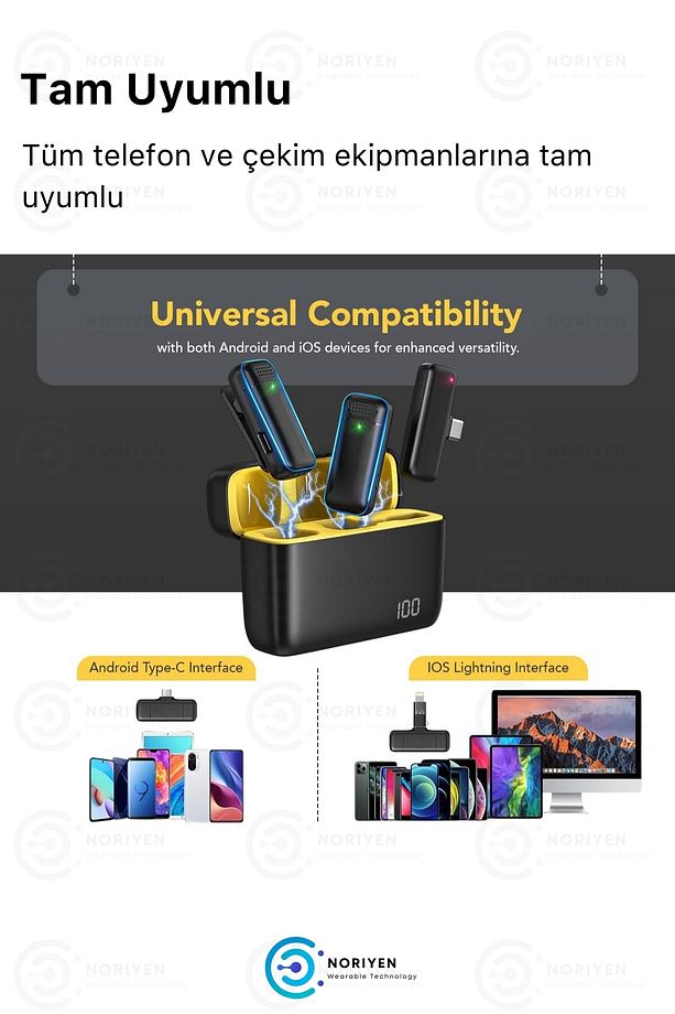 Şarj Kutulu Pro Model Type C Girişli Yaka Mikrofonu Influencer Youtuber Tiktok İçin Mini Mikrofon - 4