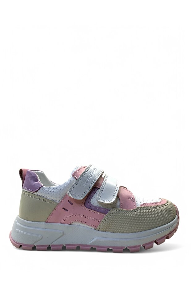 Orthopedic % Genuine Leather Girl's White/Beige/Pink Sneaker