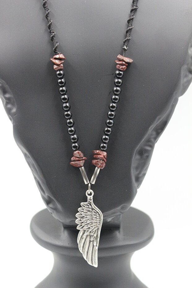 Kırmızı Jasper ve Sembolik Kolye - El Yapımı Kolye - 1