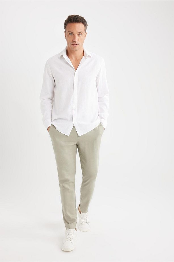 Yazlık Jogger Keten Düz Paça Pantolon D7542AX25SP - 3