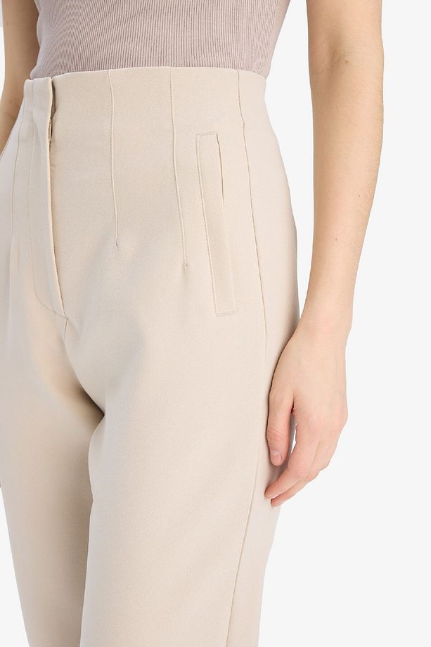 Carrot Fit Crop Kumaş Pantolon Fermuarlı Yüksek Bel Dar Paça C2466ax25sp - 5