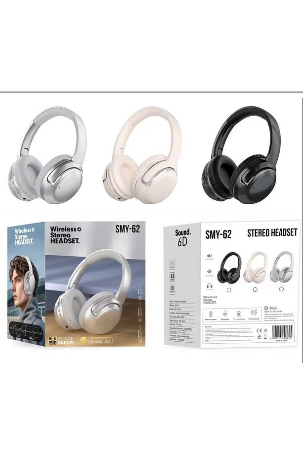 SMY-62 Katlanabilir Kafa Üstü Mikrofonlu Bluetooth Kulaklık 18 Saat Kullanım Bluetooth V5.3 - 4