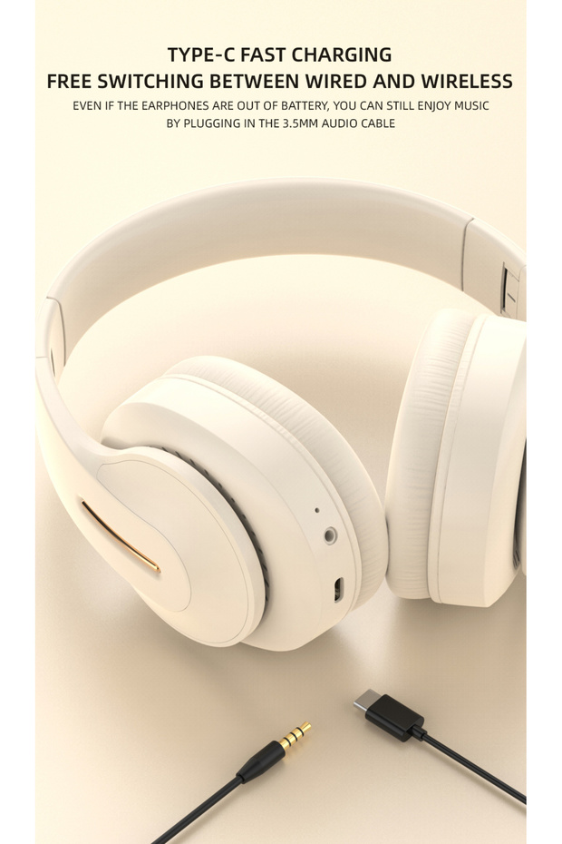 J6 Katlanabilir ANC Kafa Üstü Yumuşak Kulak Yastıklı Mikrofonlu Bluetooth 5.3 Kulaklık - 6