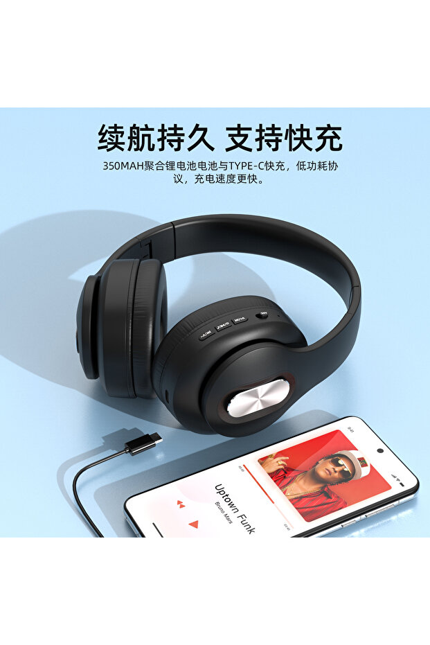 J7 Katlanabilir ANC Kafa Üstü Yumuşak Kulak Yastıklı Mikrofonlu Bluetooth 5.3 Kulaklık - 7