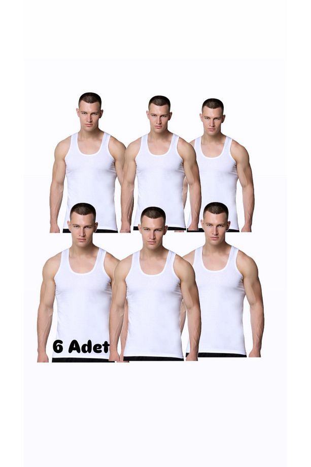 Sedef Yıldızı Erkek Atlet BEYAZ 6 adet - 4