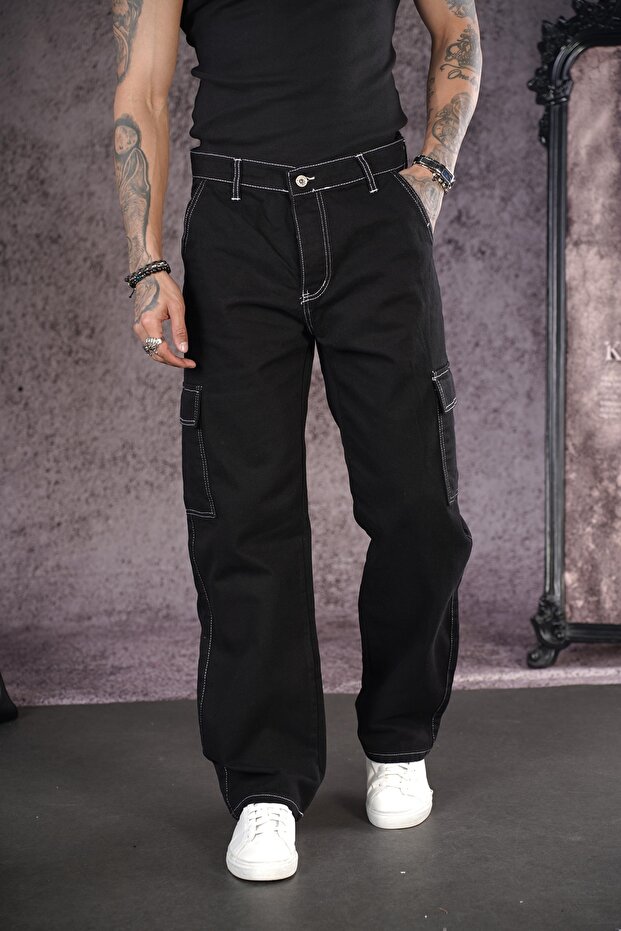 Trend We Relaxed Fit Baggy Fit Cargo Pocket Men's Jeans