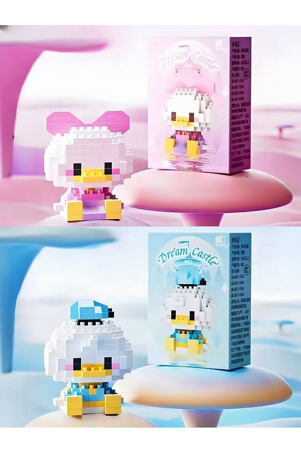 BRİCKS Premium Seri Donald Duck  Daisy Duck Figür Yapı Taşları 2'li Set - 1