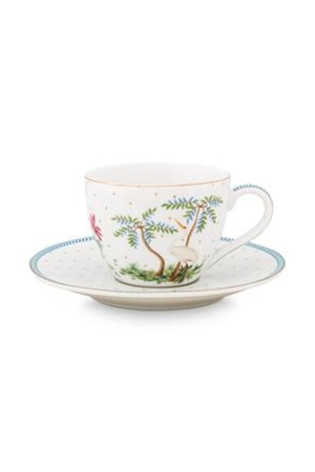 Set of 2 cups with saucers, porcelain, Pip Studio, 120ml, Jolie White collection - 5