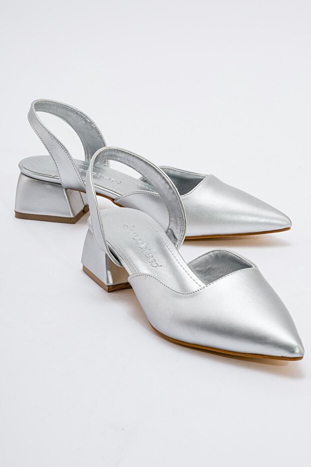 Women's High Heel Shoes Silver Skin