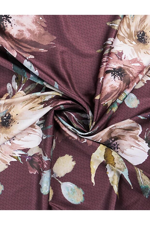 Baskılı Monogram Eşarp Lacivert - 2