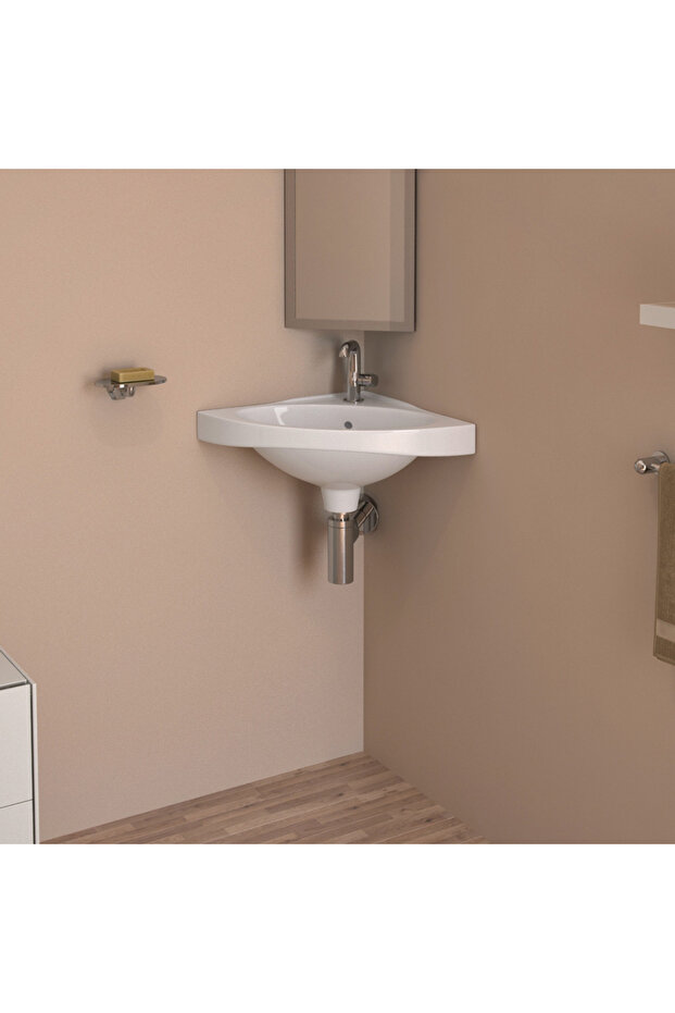 CORNER Wall Hung Wash Basin - WHITE