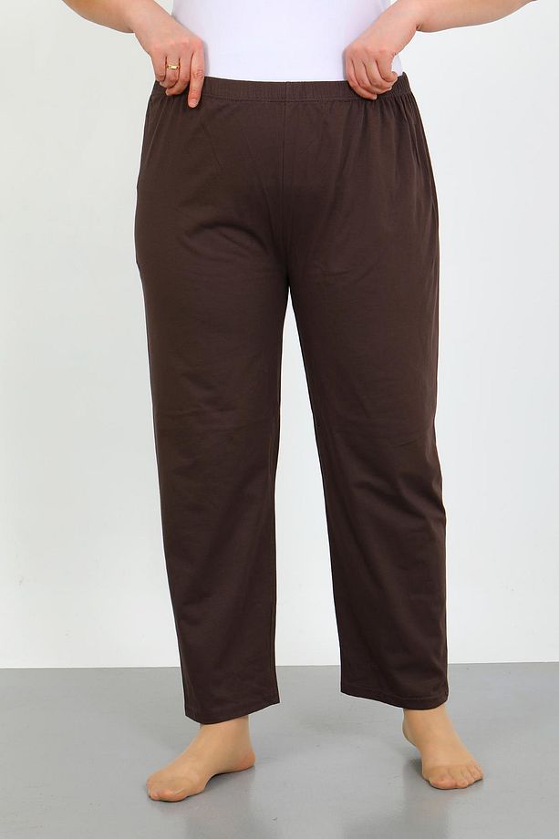 Kadın Büyük Beden Kahve Tek Alt Pijama 27555 - 6